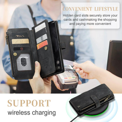 PureGuardCases Leather Wallet Wristlet Case for Google Pixel