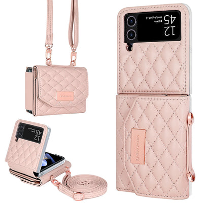PureGuardCases Crossbody Leather Wallet Case for Samsung Galaxy Z Flip