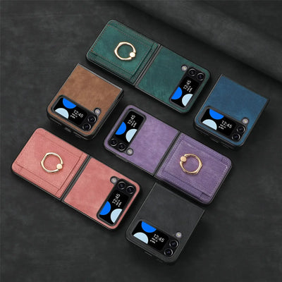 Ring Stand Card Wallet Case for Samsung Galaxy Z Flip 4-8 - image 3
