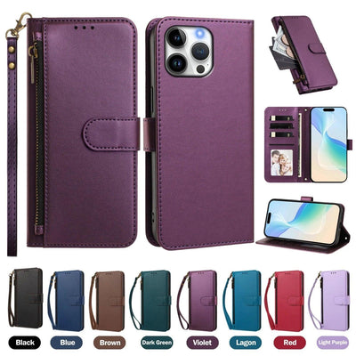 Zipper Wallet Case with Wrist Strap for Samsung Galaxy A Series - image 2
