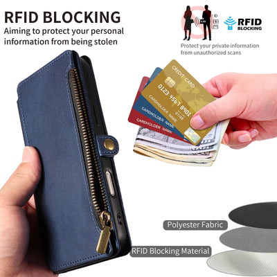 Crossbody Lanyard Multi-Card Zipper Leather Wallet Case for iPhone - Product View 7