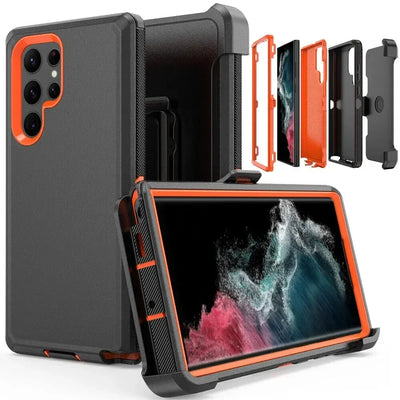 PureGuardCases 3-in-1 Military Armor Belt Clip Case for Samsung Galaxy
