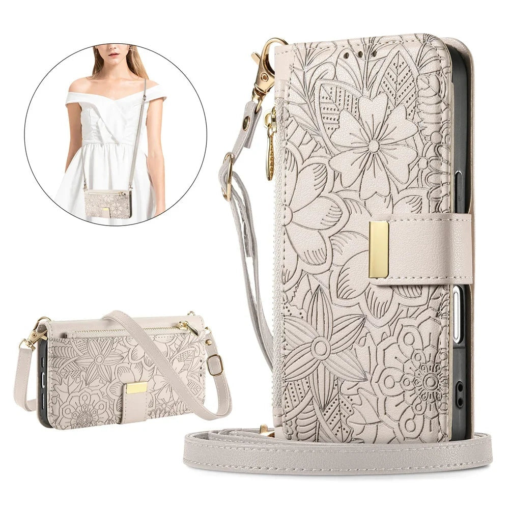 Zipper Crossbody Case iPhone 18 Pro/Max, Beige