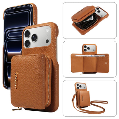 PureGuardCases Crossbody PU Leather Wallet iPhone Case – Card Holder Stand Protective Cover