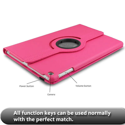 PureGuardCases 360° Rotating Leather Stand Case for iPad