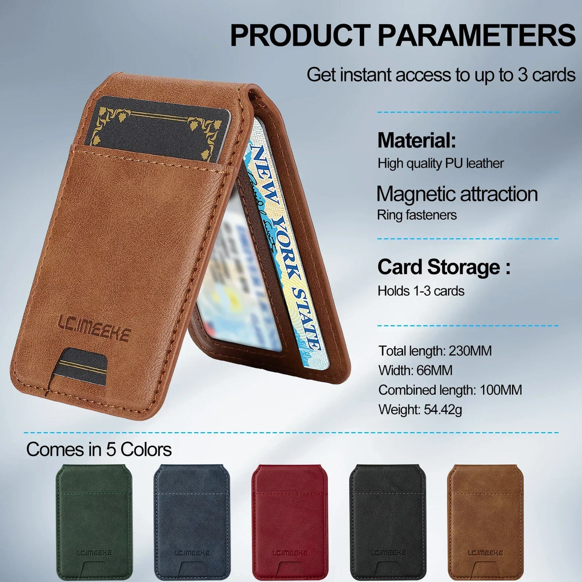 Detachable MagSafe Card Holder Leather Case for Samsung Galaxy S & A - image 4
