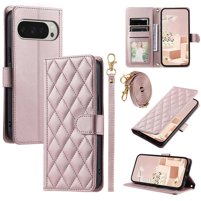 PureGuardCases Crossbody Leather Wallet Case for Google Pixel