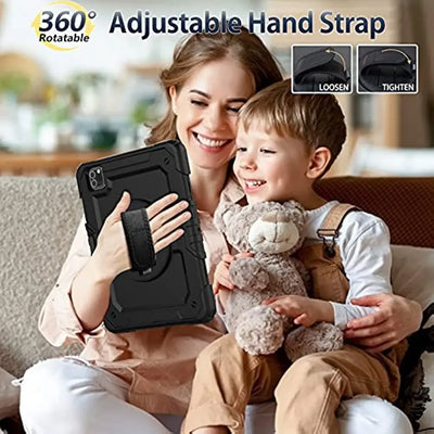 PureGuardCases Rugged Kickstand Case with Shoulder Strap for iPad