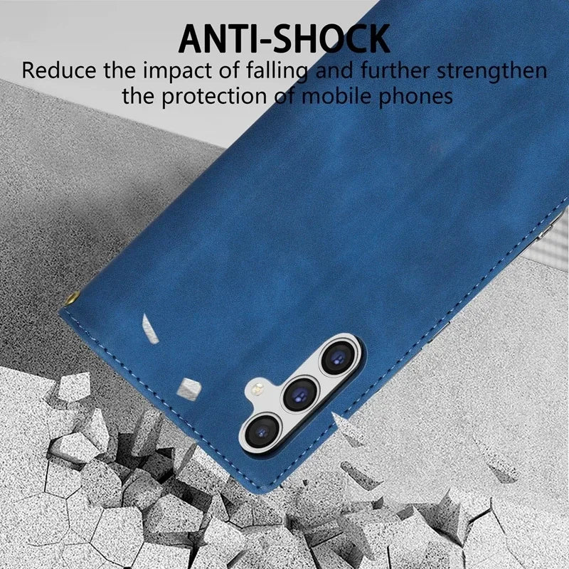 Magnetic Flip Leather Wallet Case with Wrist Strap for Samsung Galaxy Note 20 Ultra, Note 10 Plus, Note 9 & S10 Plus - image 6