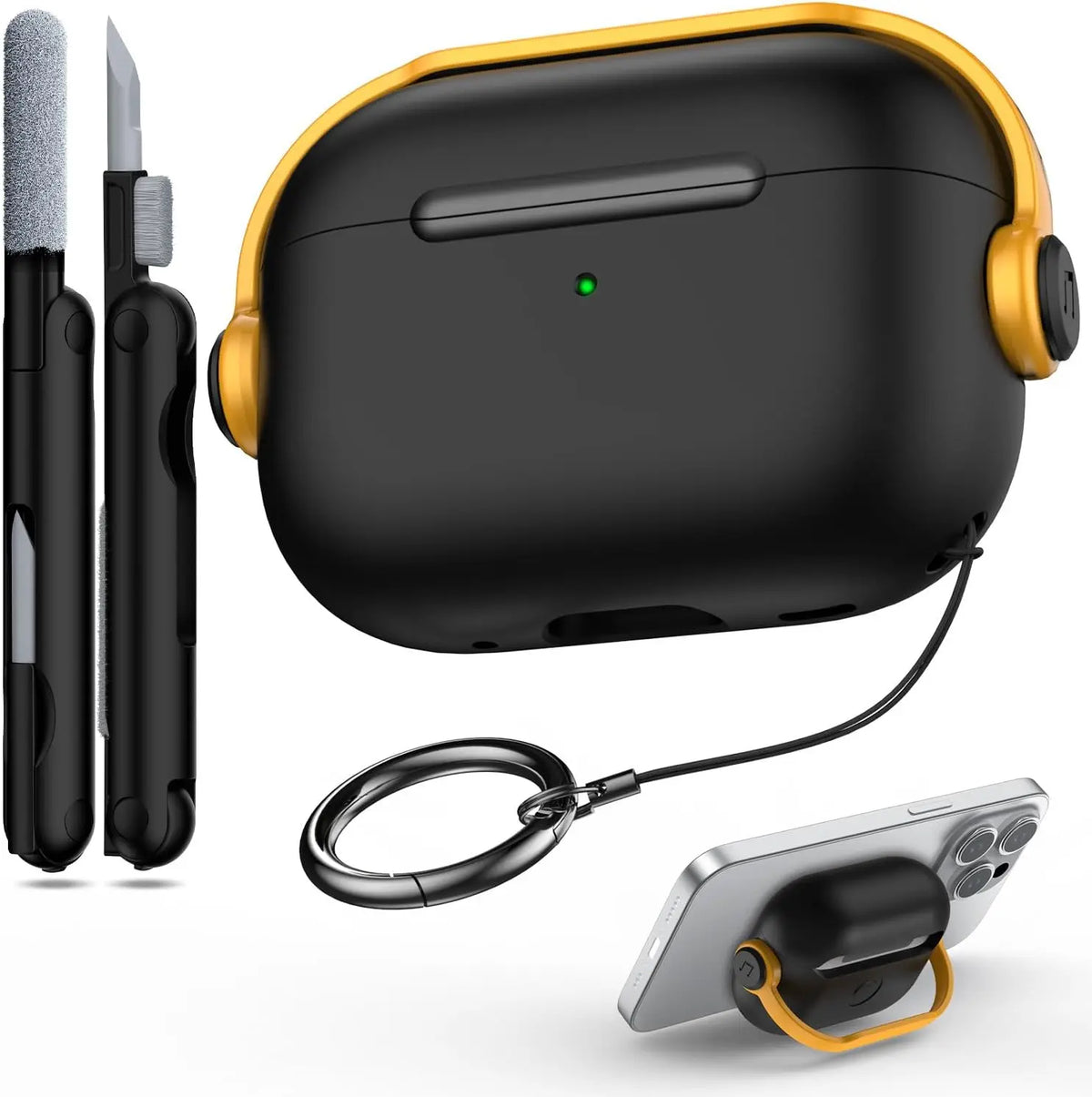 Secure Lock Case AirPods 4 & Pro, Yellow Black