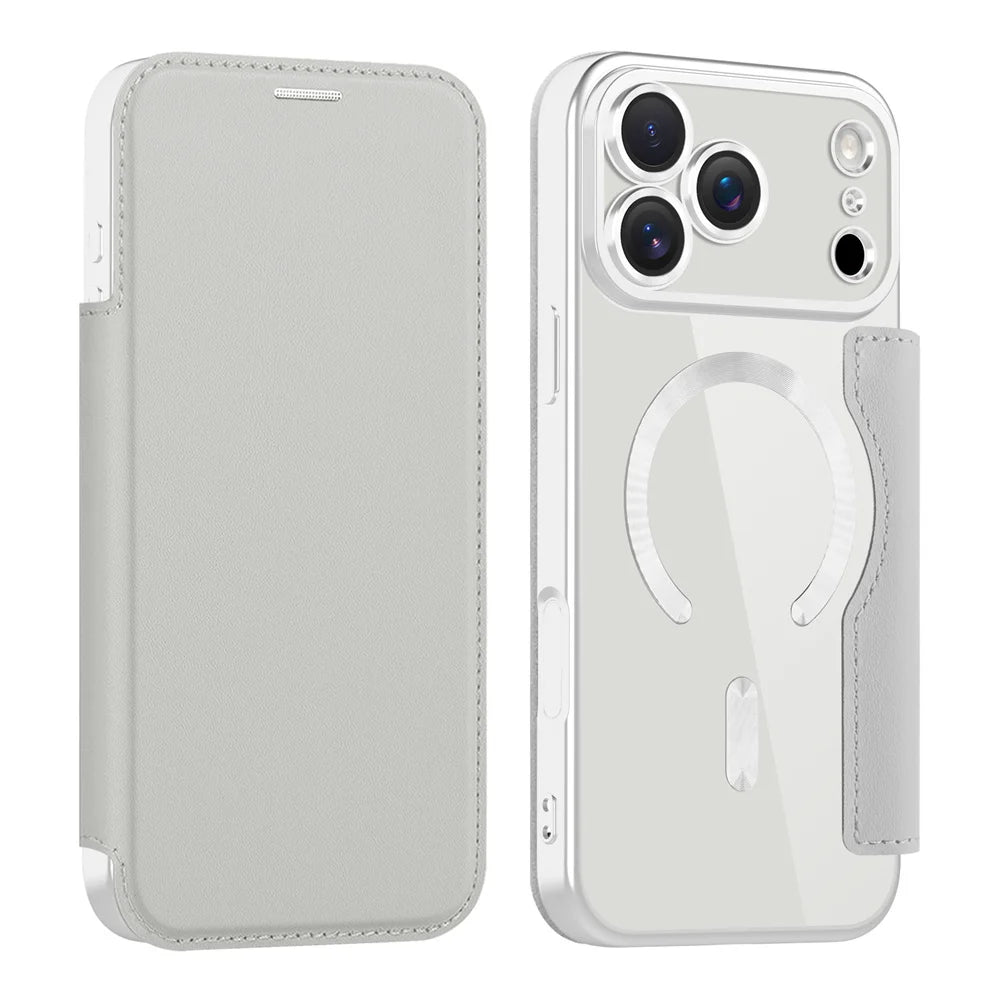 Clear Flip MagSafe Case iPhone 11-18, Gray