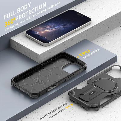 PureGuardCases Invisible Bracket Armor iPhone Case – MagSafe Magnetic Stand Cover