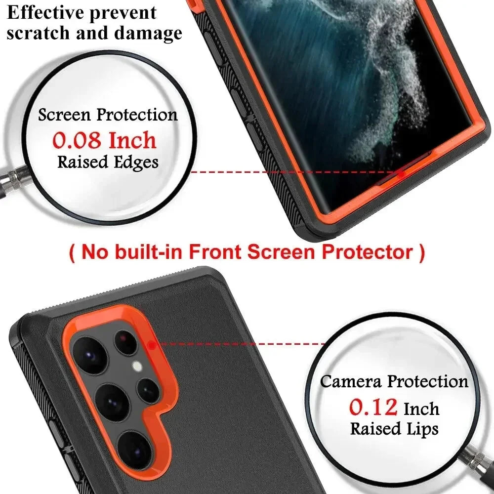 PureGuardCases 3-in-1 Military Armor Belt Clip Case for Samsung Galaxy