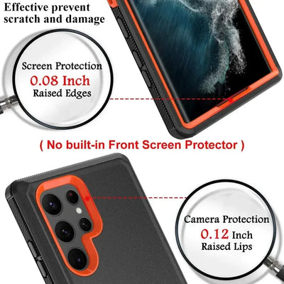 PureGuardCases 3-in-1 Military Armor Belt Clip Case for Samsung Galaxy