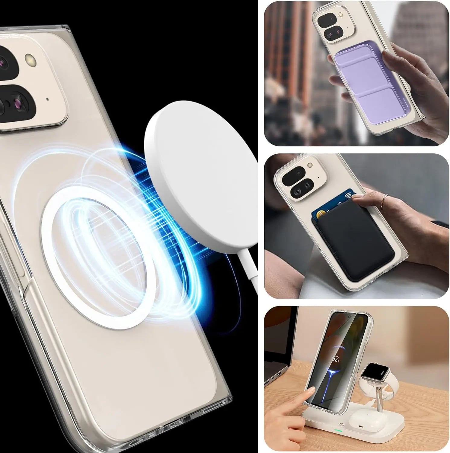PureGuardCases Clear Magnetic Case for Google Pixel Fold
