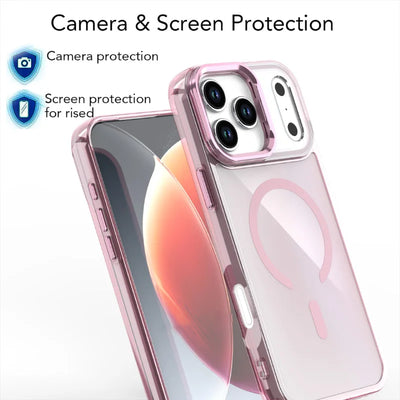 PureGuardCases Luxury Matte Lens Stand iPhone Case – MagSafe Magnetic Cover