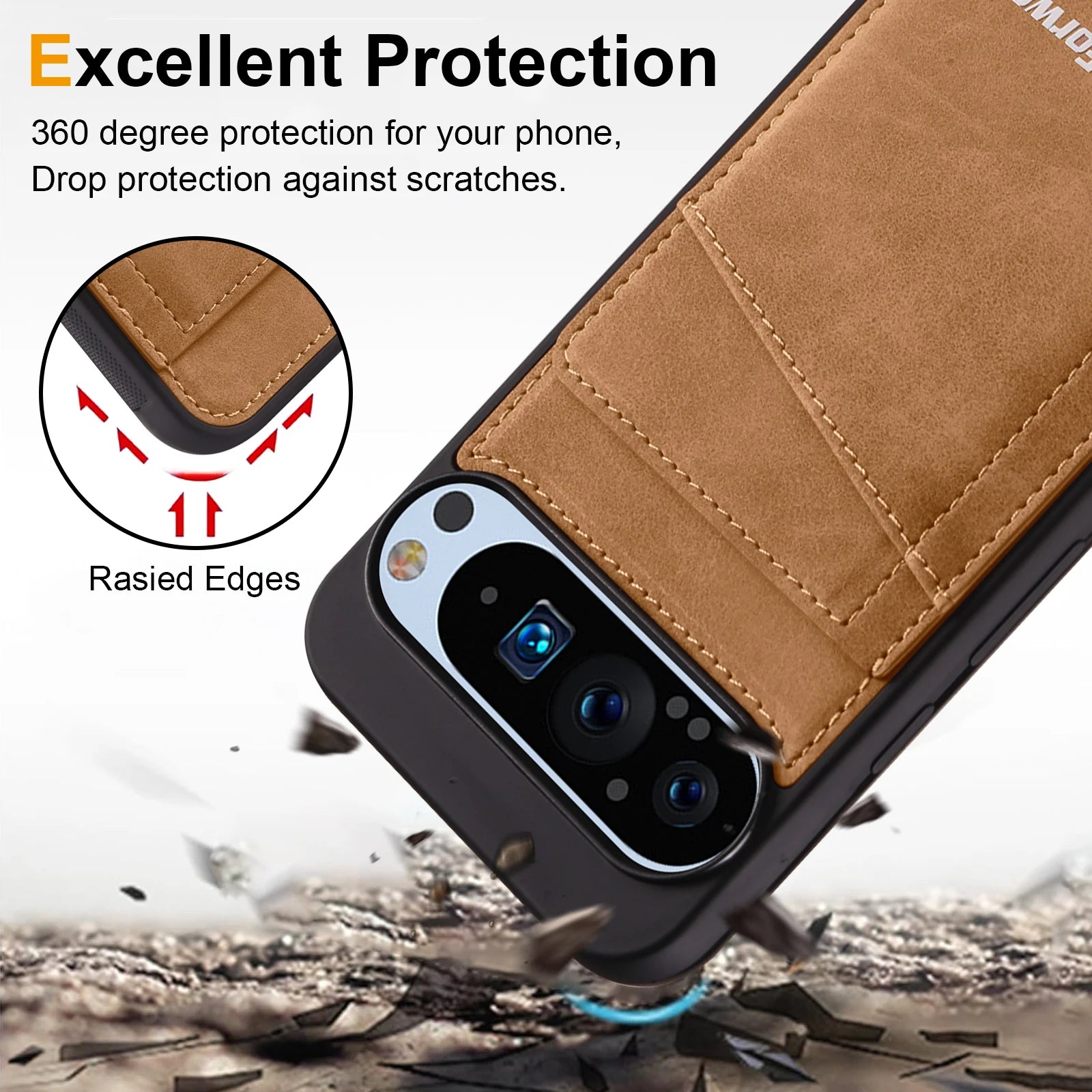 PureGuardCases Business Magnetic Leather Wallet Case for Google Pixel