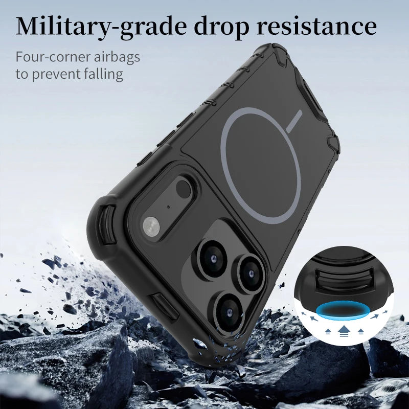PureGuardCases Airbag Anti-Fall iPhone Case – MagSafe Shockproof Matte Cover