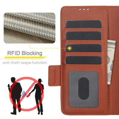PureGuardCases RFID Leather Wallet Case for Samsung Galaxy Z Fold – Card Holder Protective Cover