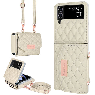 PureGuardCases Crossbody Leather Wallet Case for Samsung Galaxy Z Flip