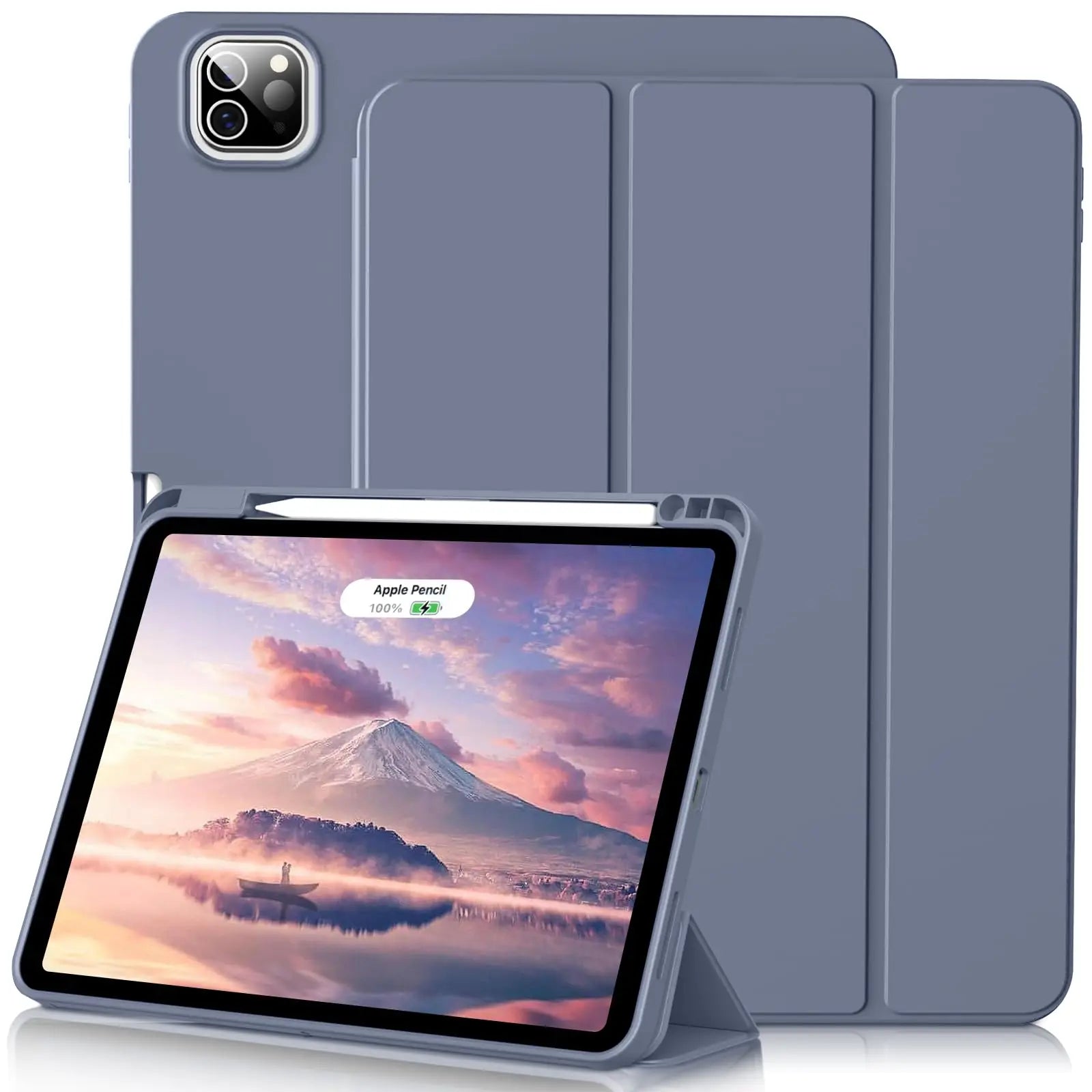 PureGuardCases Smart Folio Case with Pencil Holder for iPad