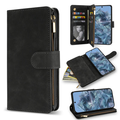 PureGuardCases Zipper Leather Wallet Case for Google Pixel
