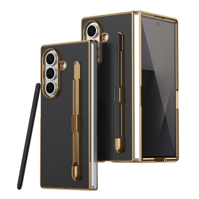 PureGuardCases Carbon Fiber Armor Case with S Pen Holder for Samsung Galaxy Z Fold