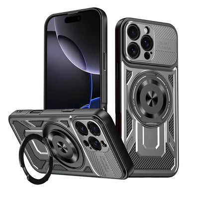 PureGuardCases 360° Rotatable Kickstand iPhone Case – MagSafe Shockproof Cover