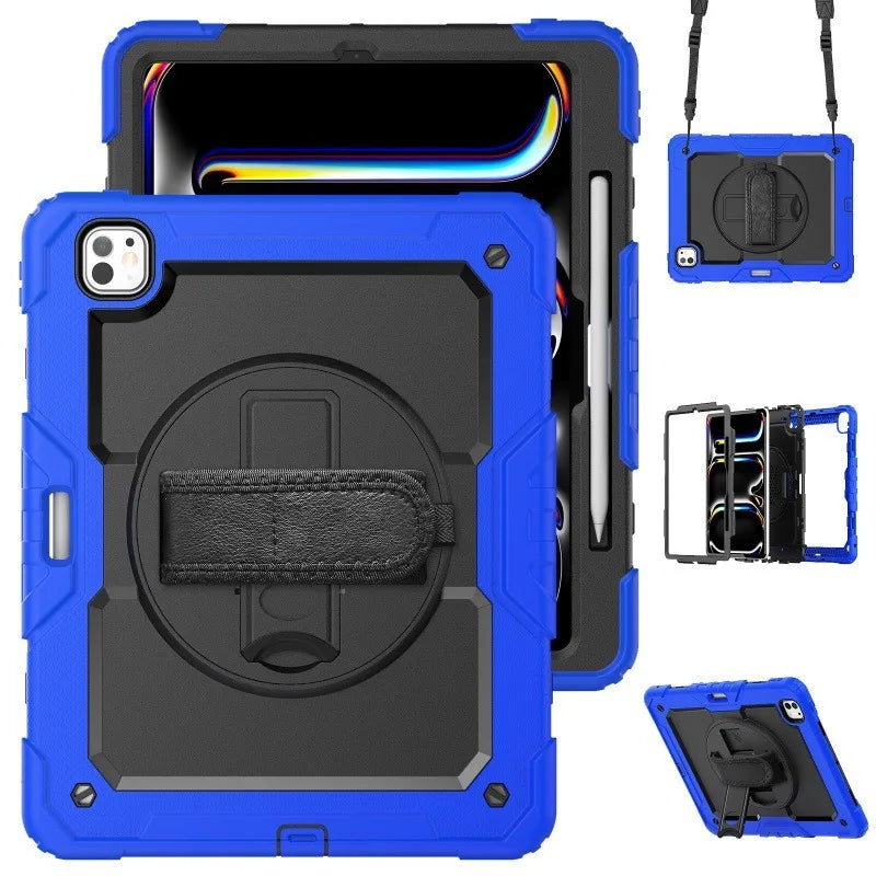 PureGuardCases Rugged Kickstand Case with Shoulder Strap for iPad