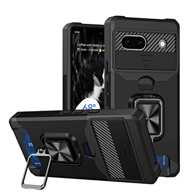 PureGuardCases Armor Ring Wallet Case for Google Pixel