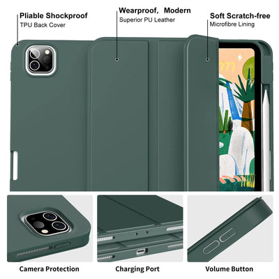 PureGuardCases Smart Folio Case with Pencil Holder for iPad