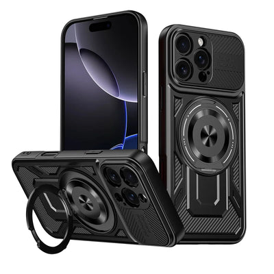 PureGuardCases 360° Rotatable Kickstand iPhone Case – MagSafe Shockproof Cover