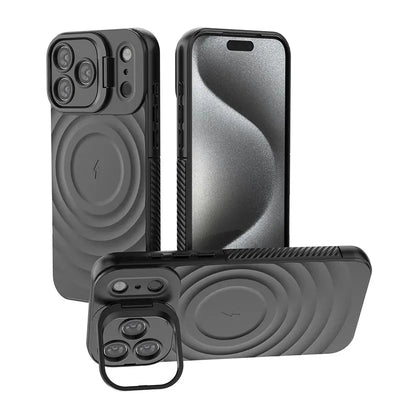 PureGuardCases Ripple Matte Armor iPhone Case – MagSafe Camera Stand Protective Cover