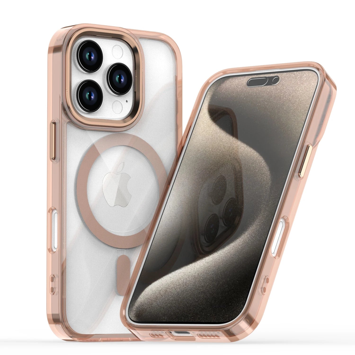 PureGuardCases Clear Metal Lens iPhone Case – MagSafe Shockproof Cover