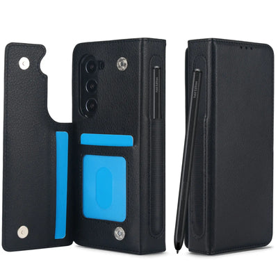 PureGuardCases RFID Leather Wallet Case for Samsung Galaxy Z Fold – Card Holder Protective Cover