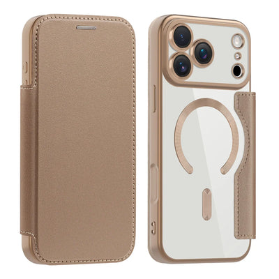 Clear Flip MagSafe Case iPhone 11-18, Desert Gold