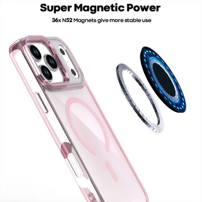 PureGuardCases Luxury Matte Lens Stand iPhone Case – MagSafe Magnetic Cover
