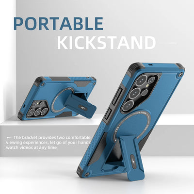 Fold Stand Armor Case Galaxy S & A, Navy Blue
