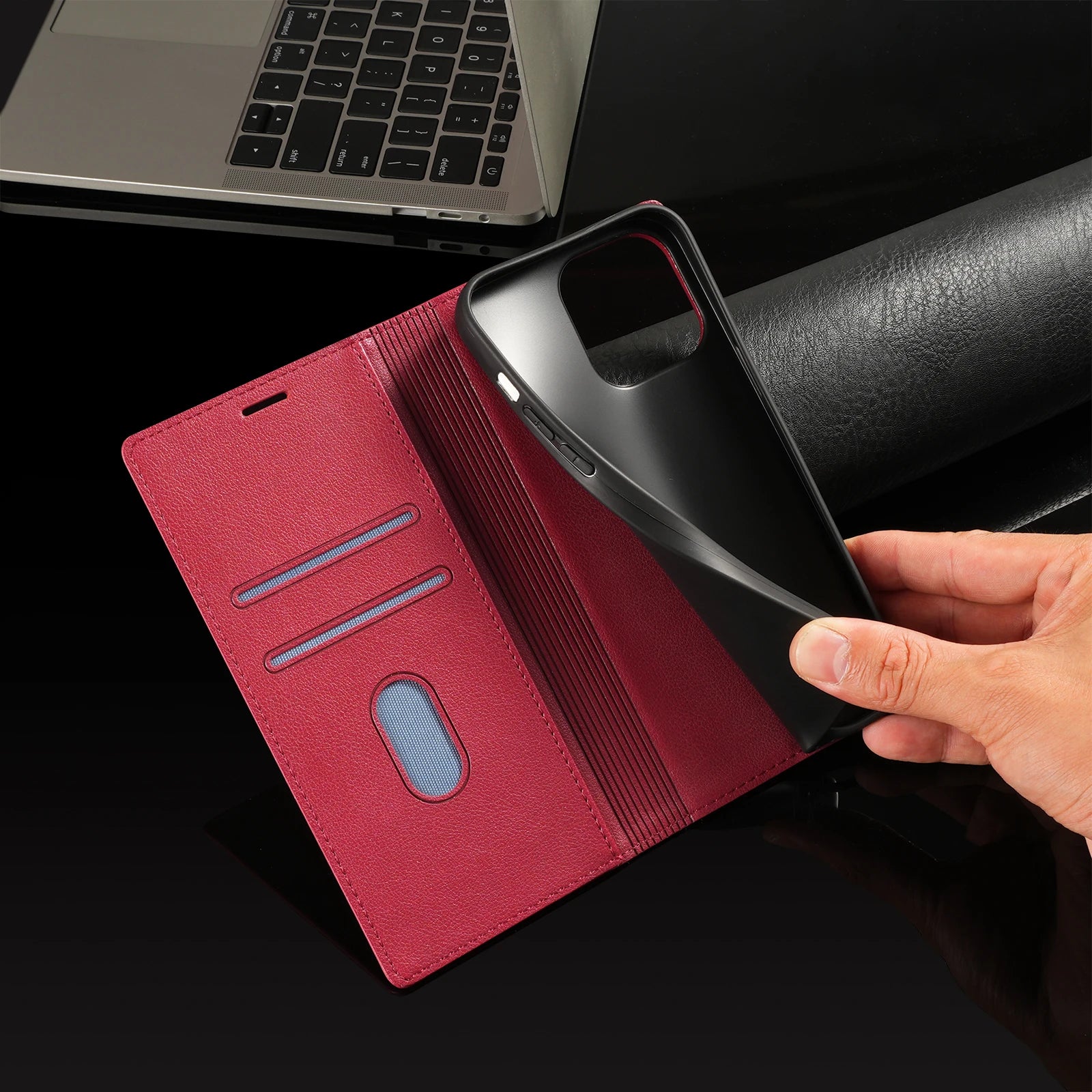 PureGuardCases Ultra Slim Leather Wallet Case for Google Pixel