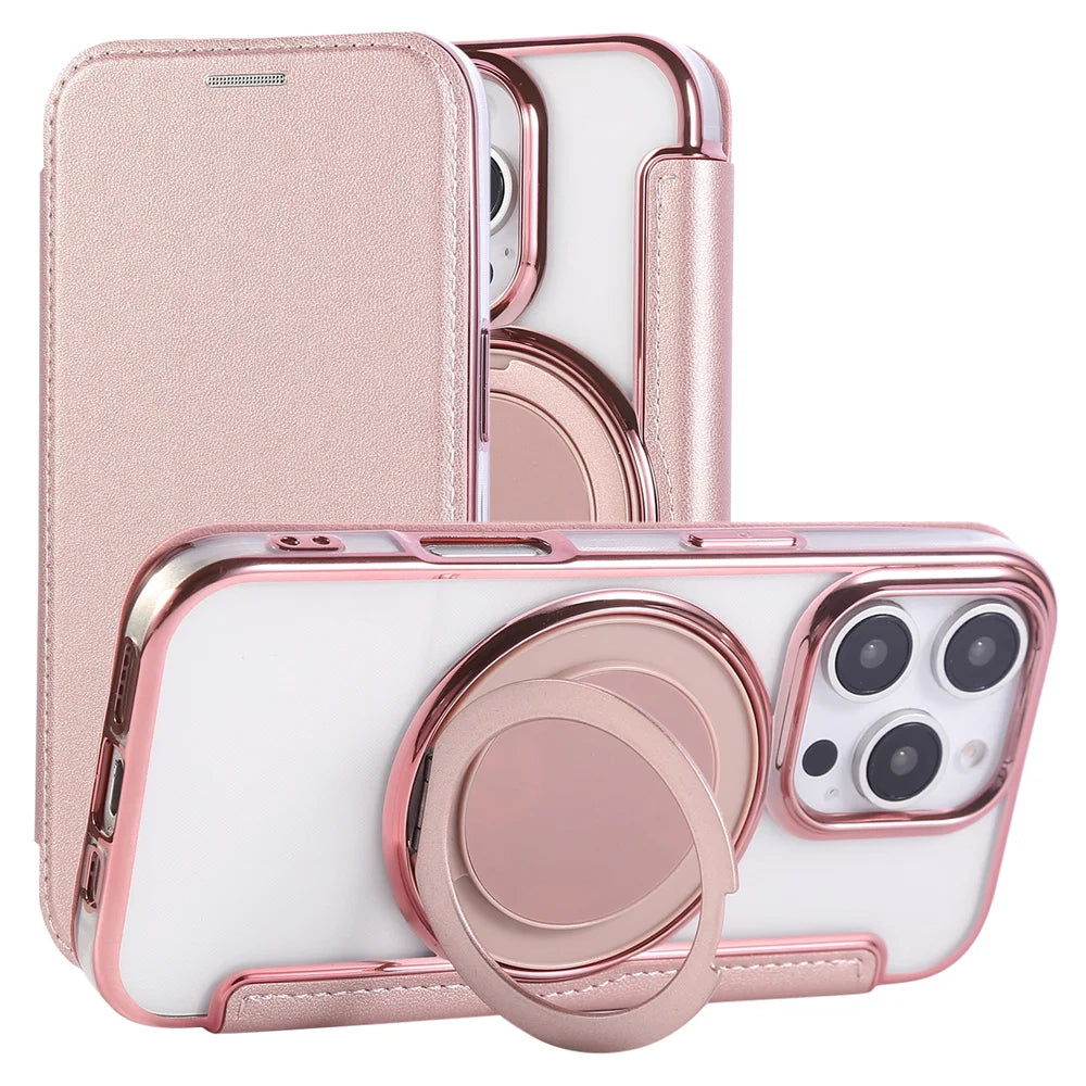 PureGuardCases Flip Leather Wallet iPhone Case – MagSafe Stand Cover