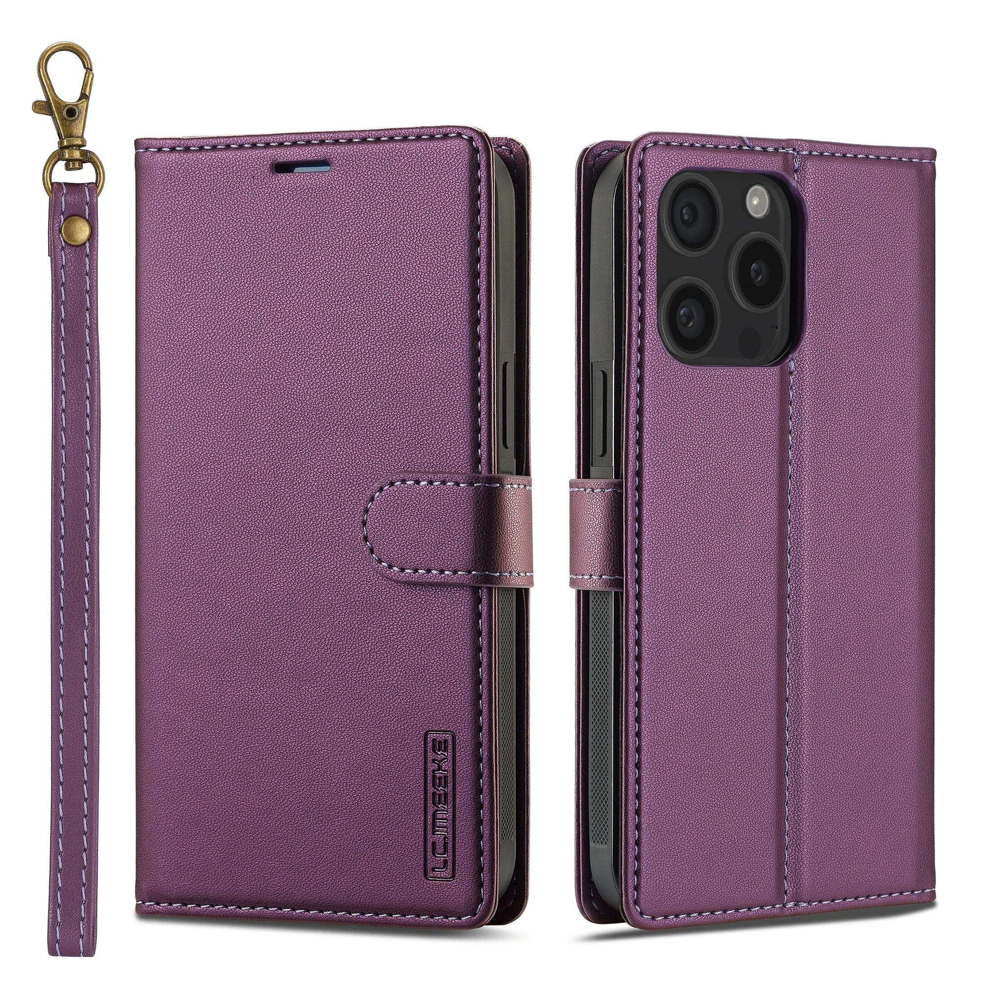 PureGuardCases 2-in-1 Magnetic Detachable Leather Wallet Case for iPhone