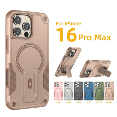 PureGuardCases Invisible Bracket Armor iPhone Case – MagSafe Magnetic Stand Cover