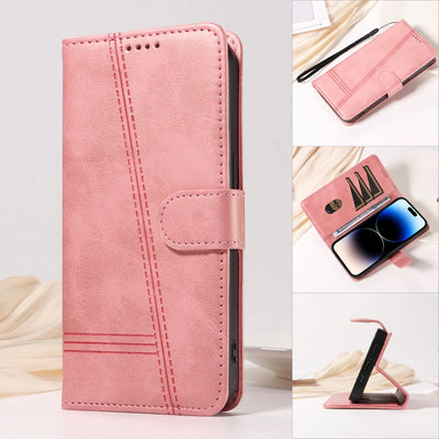 Stitched Wallet Case iPhone 12-18, Pink