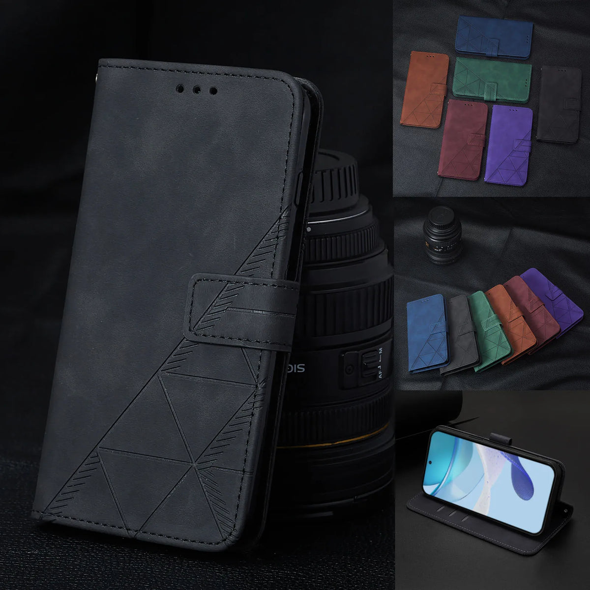 Skin-Feel Wallet Case Galaxy S20-S26, side angle