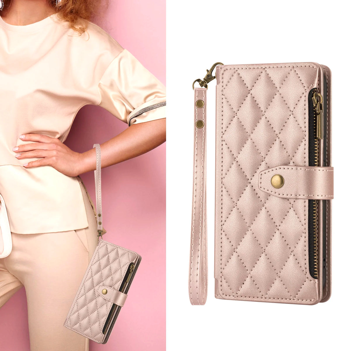 PureGuardCases Faux Leather Flip Wallet Case for Samsung Galaxy S9-S10, S20-S26 - Multi-Card & Coin Holder
