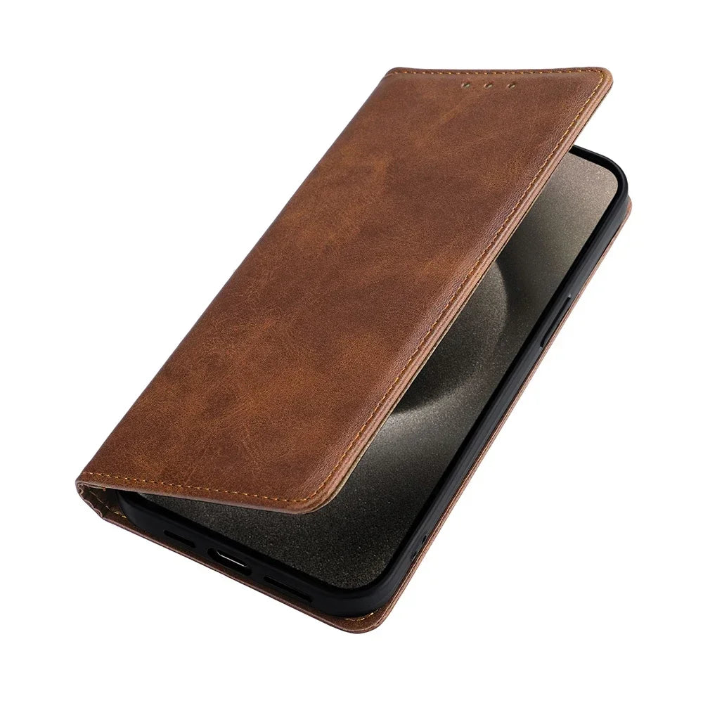 PureGuardCases Magnetic Leather Wallet Case for Google Pixel