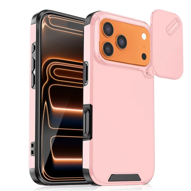 Slide Camera Rugged Case iPhone 11-18, Pink