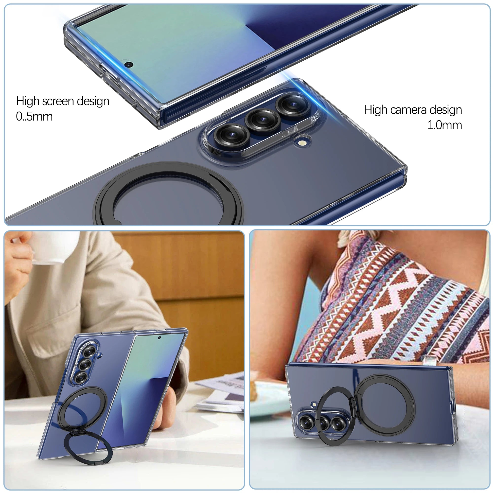 PureGuardCases Clear Magnetic Case for Samsung Galaxy Z Fold