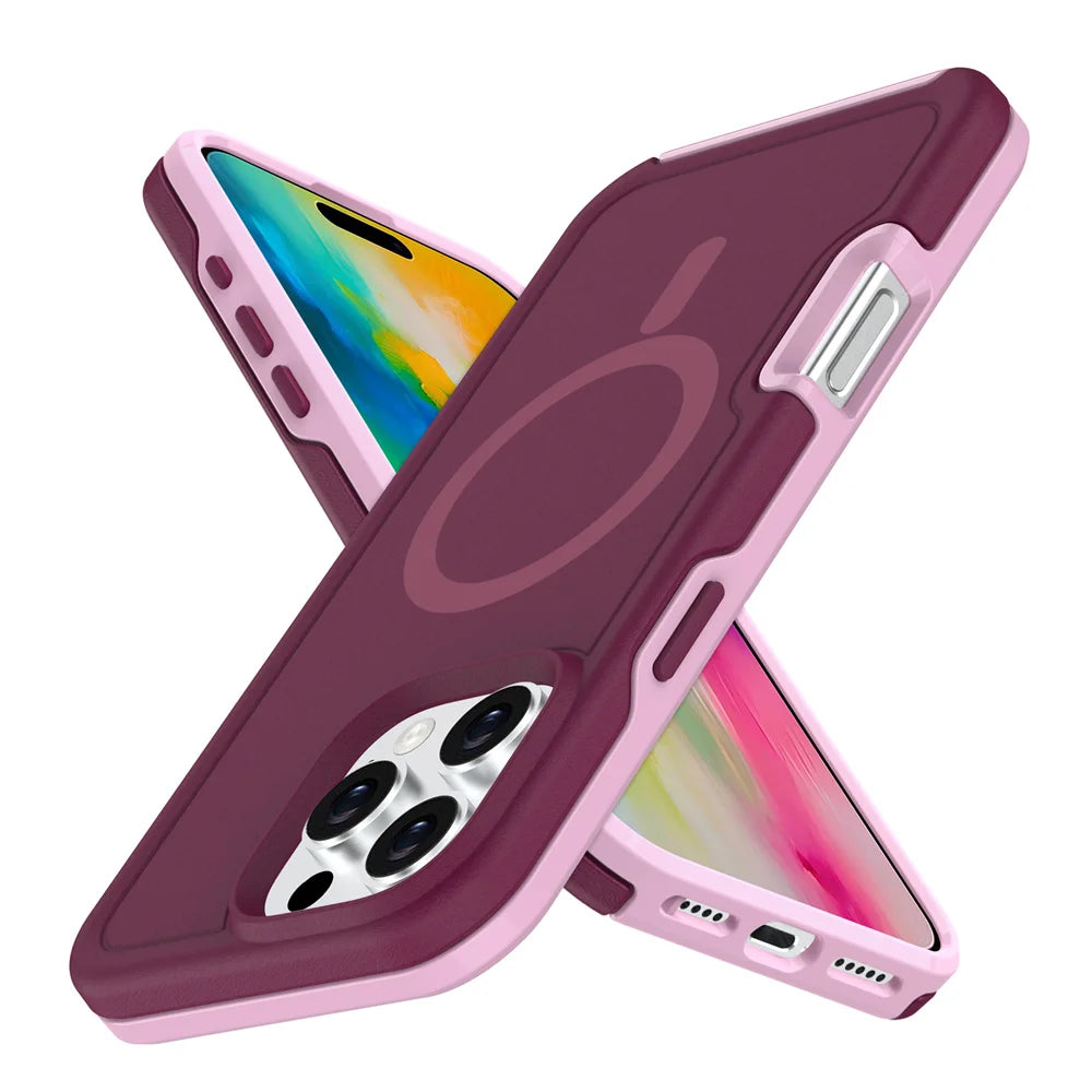 PureGuardCases Dual Layer Armor iPhone Case – MagSafe Shockproof Matte Cover