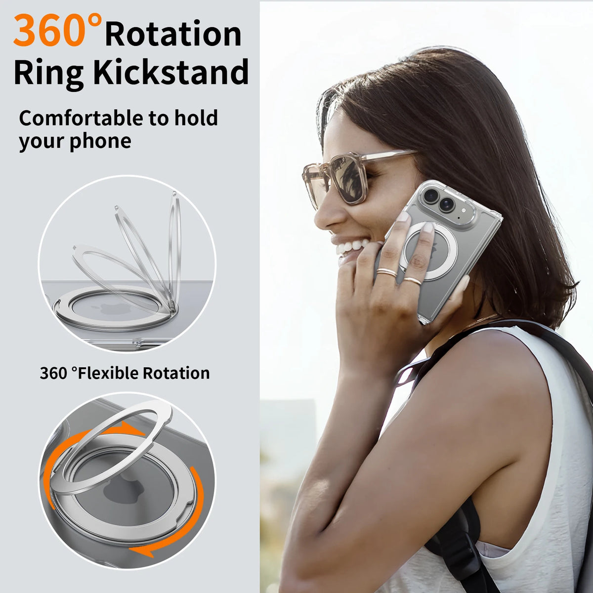 Clear 360 Ring Case iPhone Duo, MagSafe ring